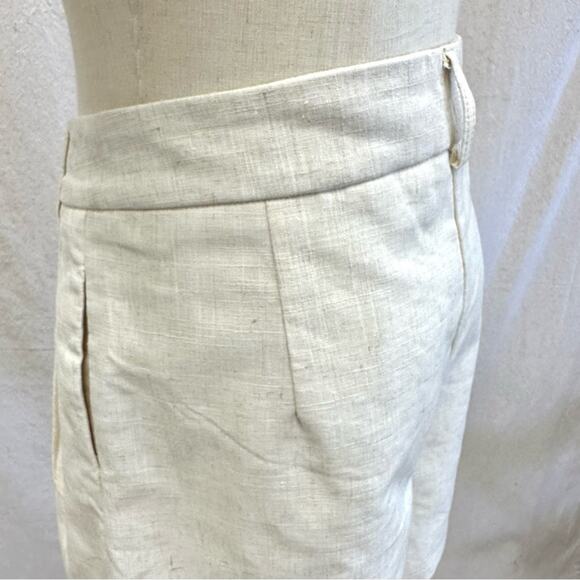 Goodnight Macaroon beige tailored A line textured shorts size large‎ high rise - Picture 11 of 14